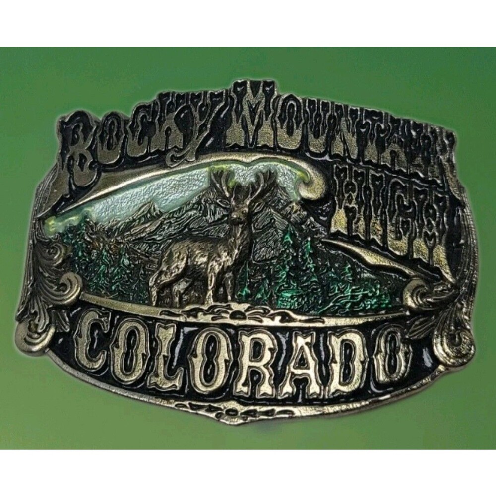 The Great American Buckle Co 1981 Rocky Mountain High Colorado Belt Buckle Color